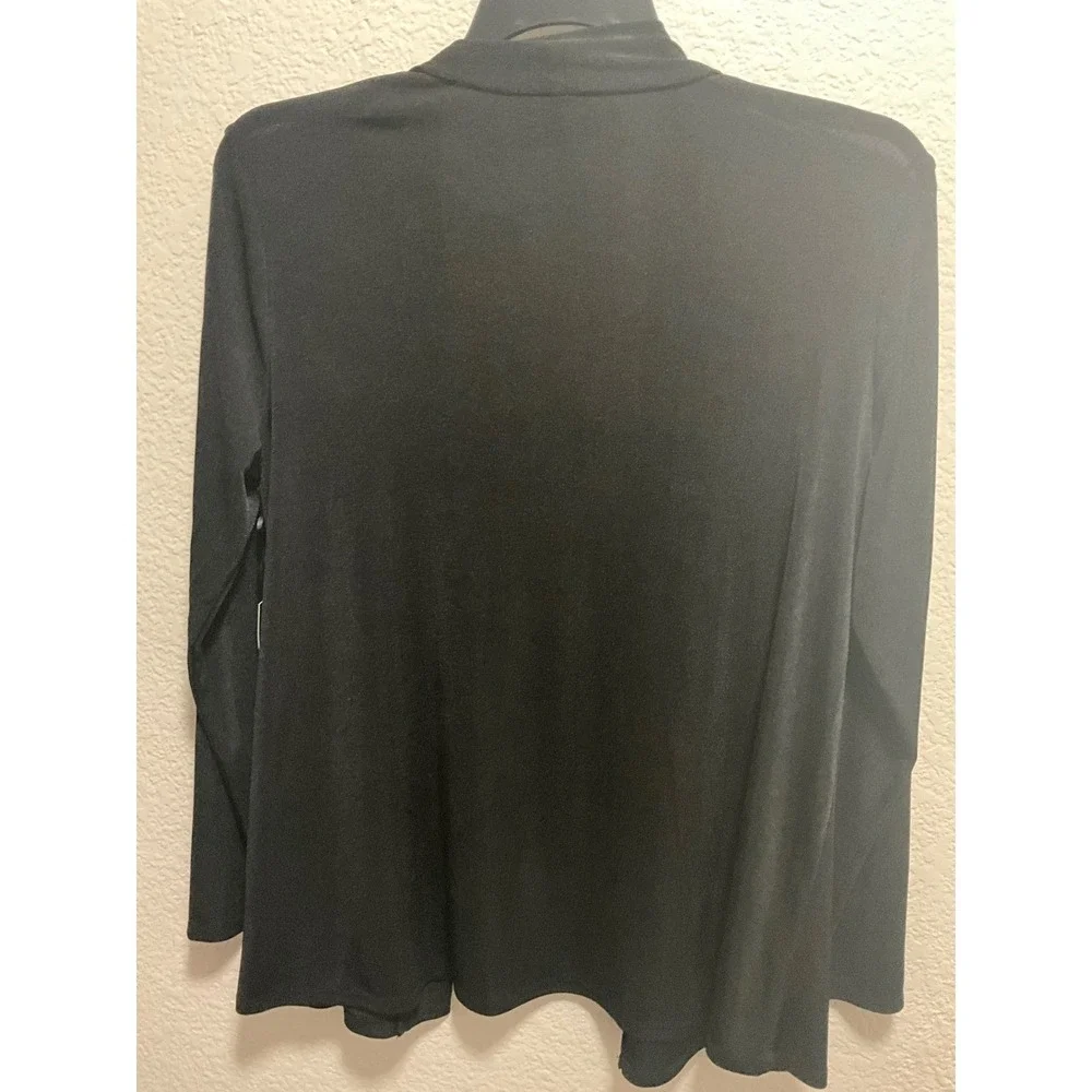 3rd + Malt‎ Womens Black Open Front Long Sleeve Cardigan Sweater Size L NWT